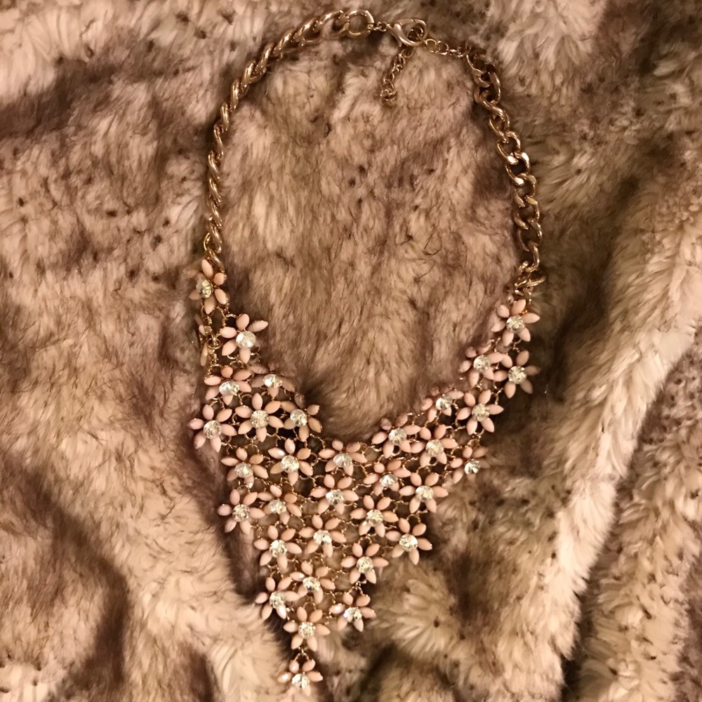Pink floral necklace